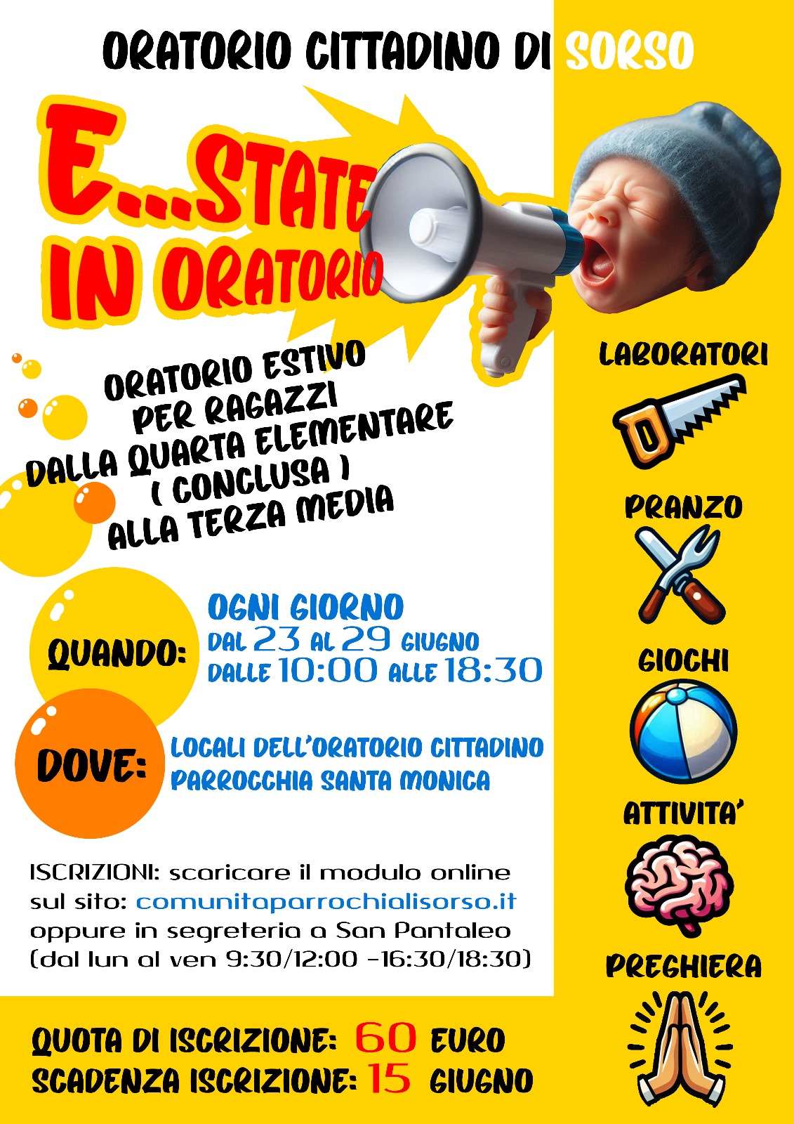 ORATORIO ESTIVO: APERTE LE ISCRIZIONI