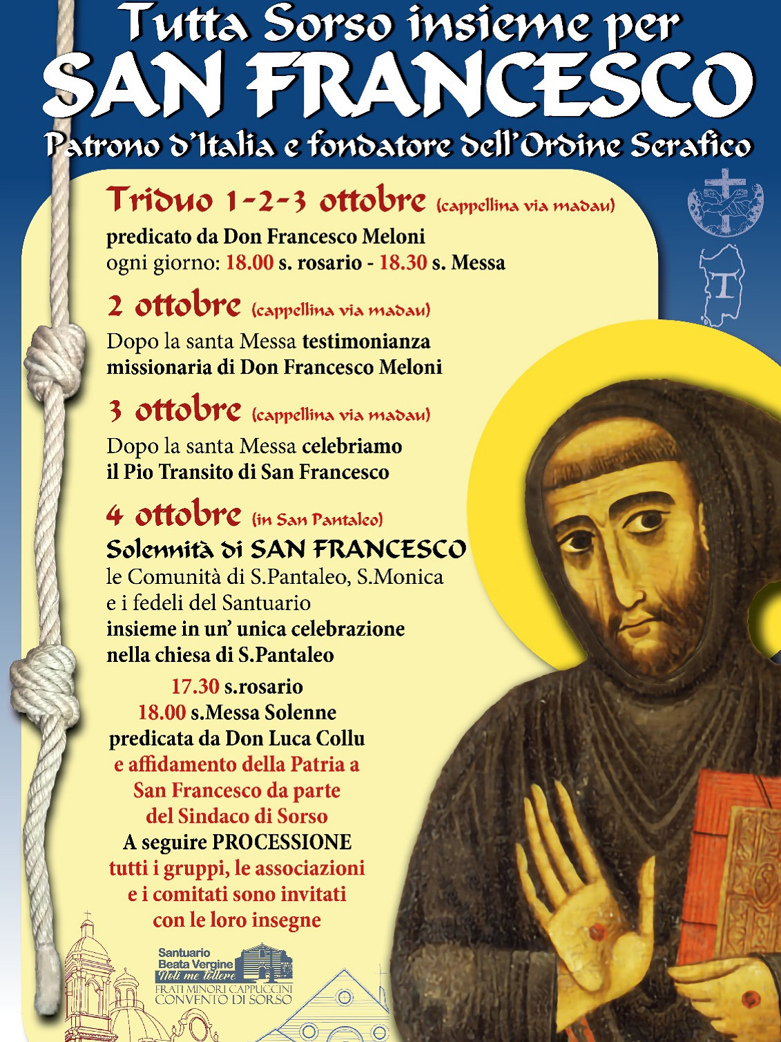 FESTEGGIAMENTI IN ONORE DI SAN FRANCESCO