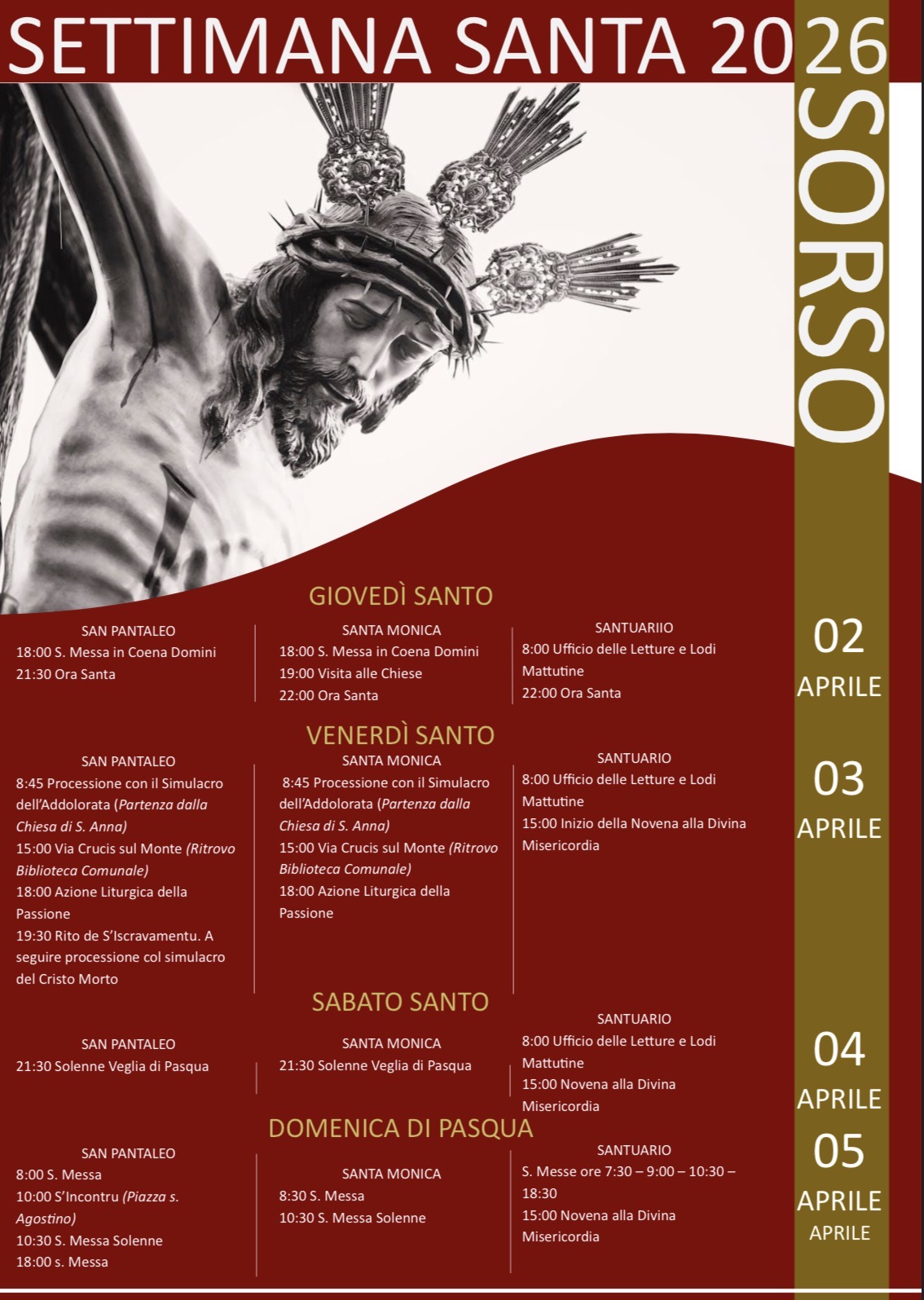 PROGRAMMA SETTIMANA SANTA 2026