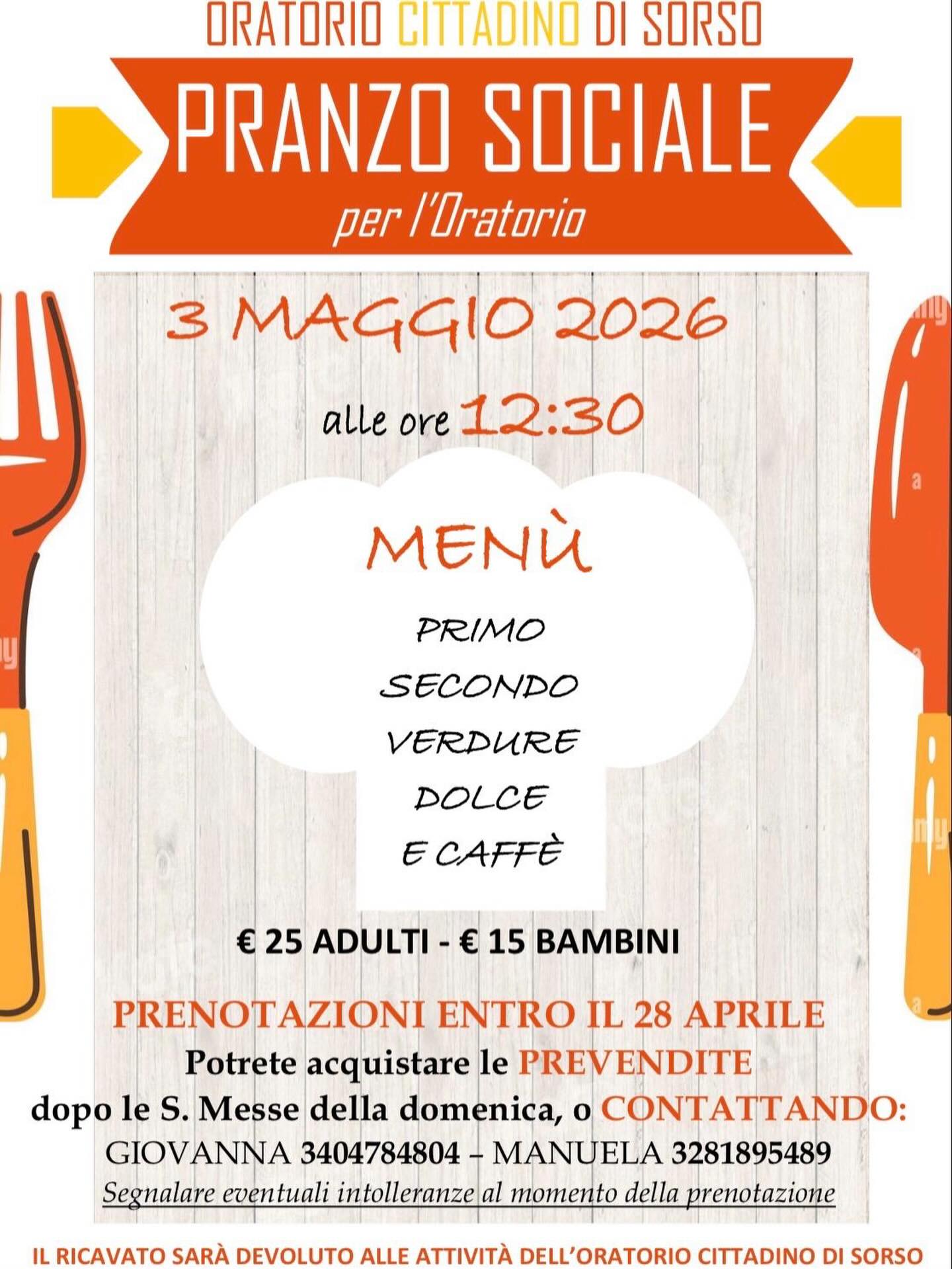 PRANZO SOCIALE 3 MAGGIO 2026